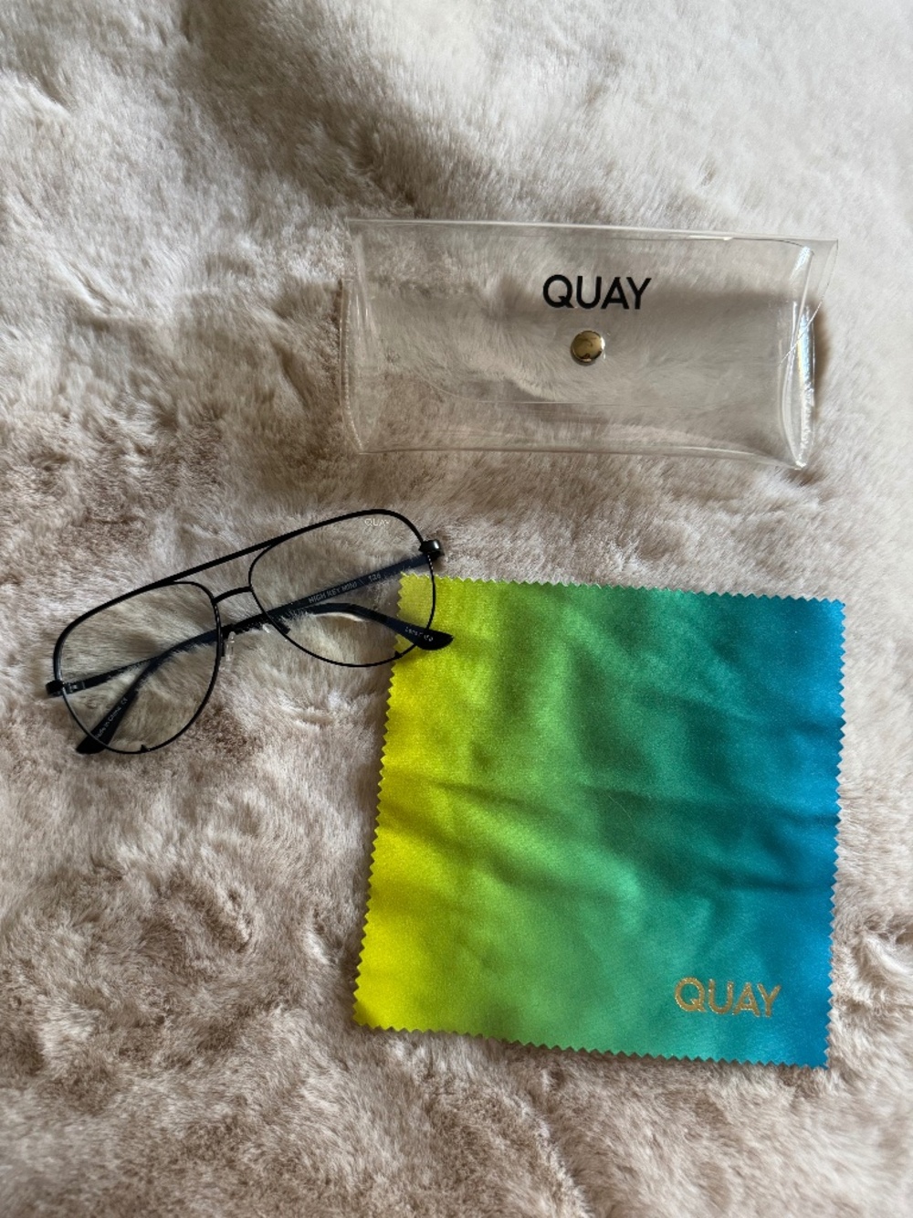 Quay High Key Mini Aviator Blue Light Glasses